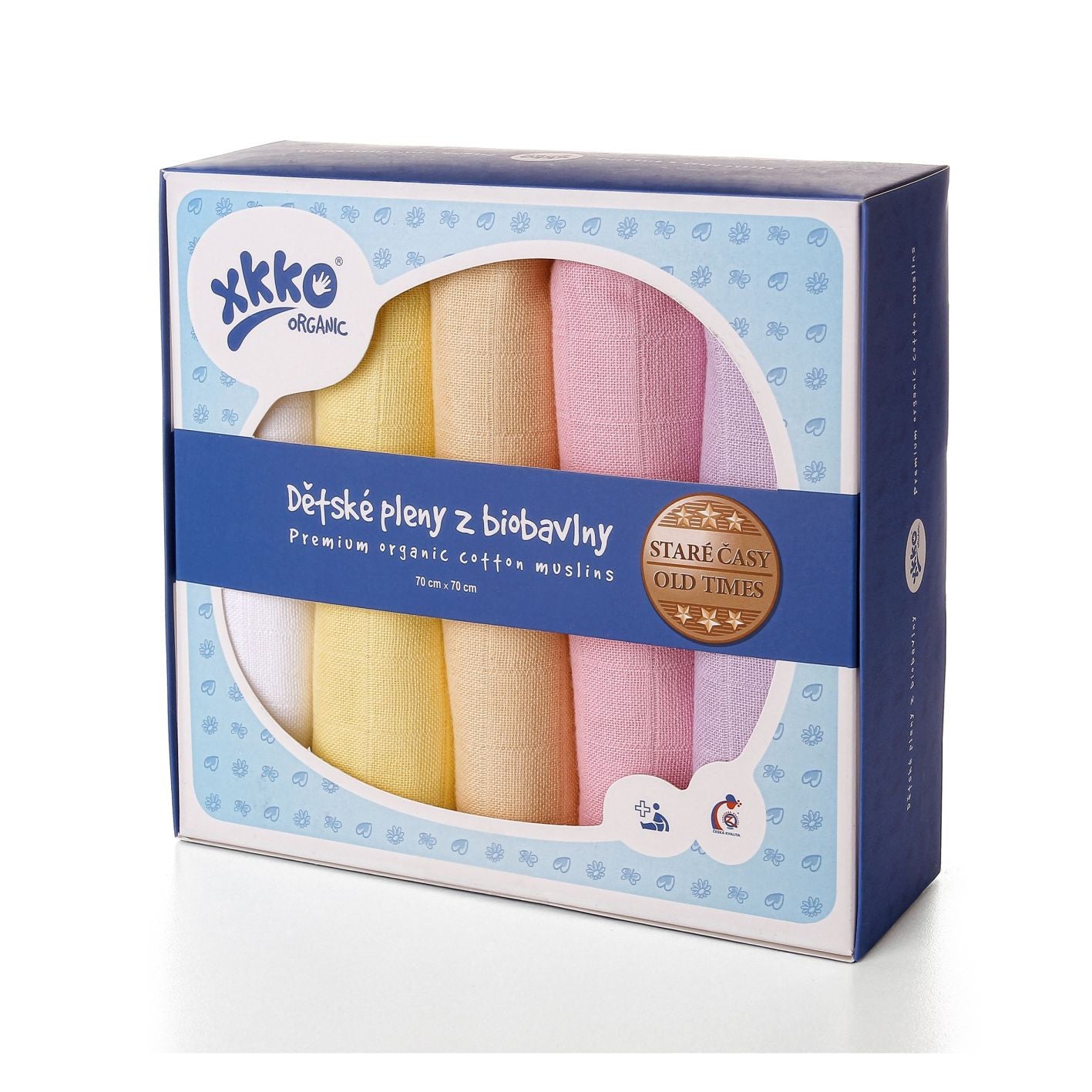 XKKO Bio Baumwolle Mullwindeln 5er Pack 70x70 cm