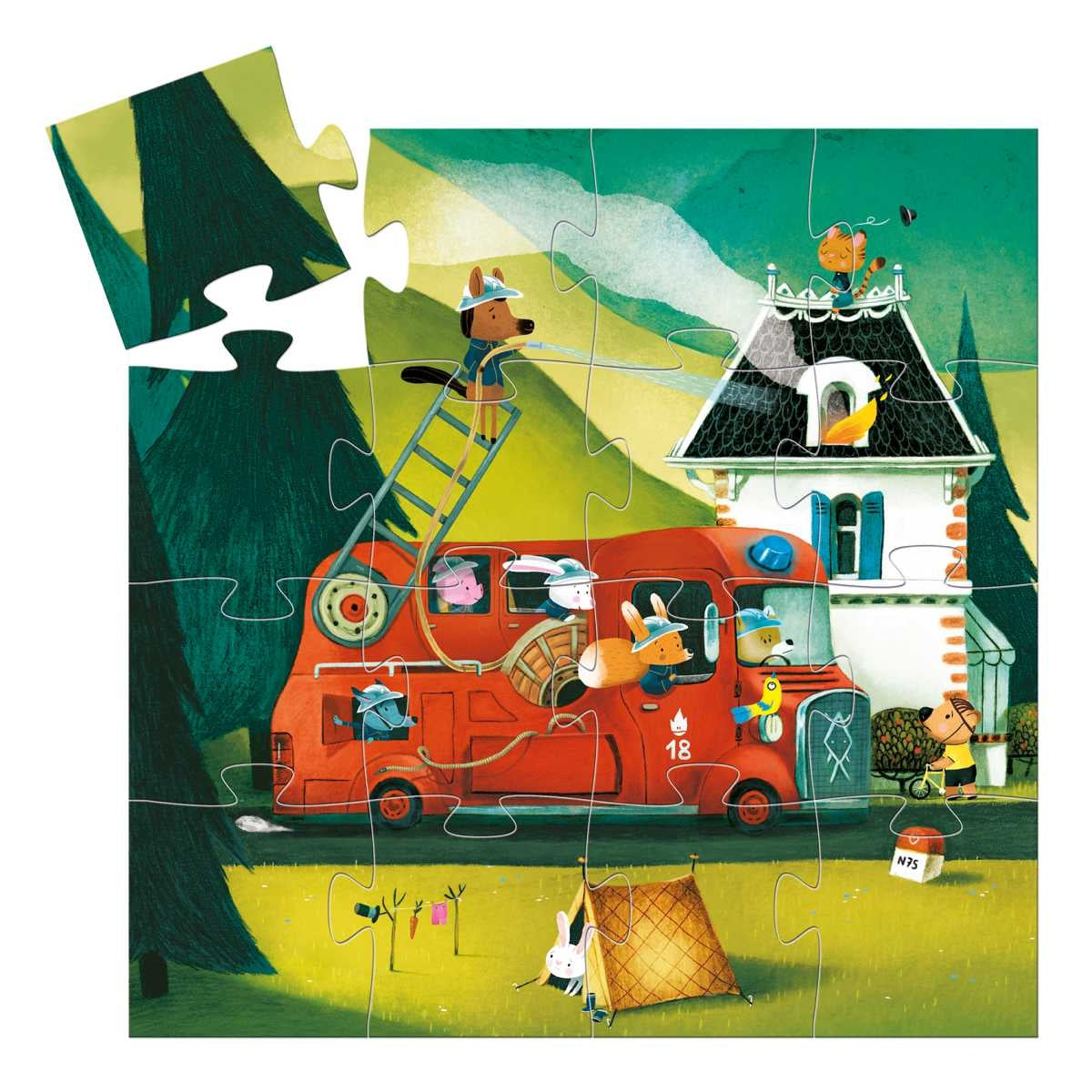 Djeco Puzzle Feuerwehrauto 3J+ 16 Teile