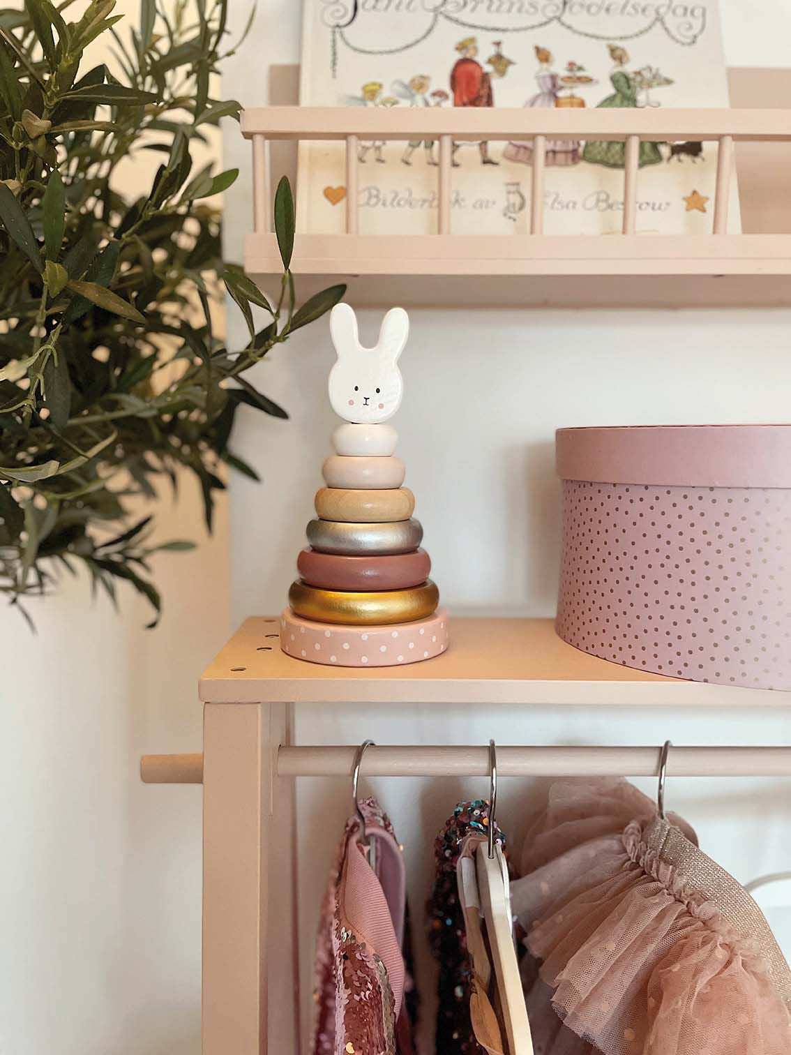 Jabadabado Stapelringe Turm Hase Gold Rosa