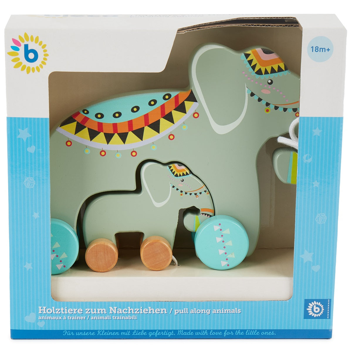 Bieco Nachziehtier Mama Elefant mit Baby