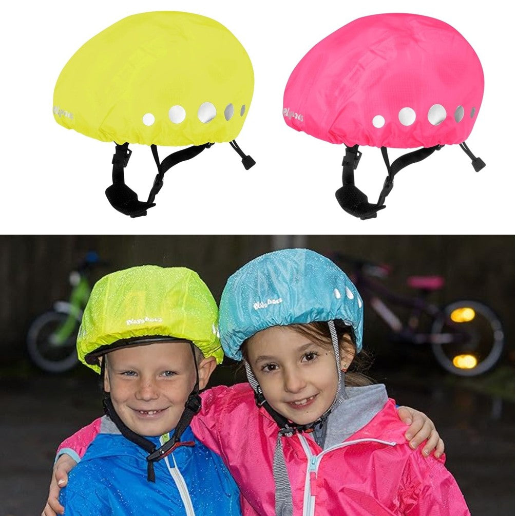 fahrradhelm regenschutz Playshoes Fahrradhelm Regenschutz in Signalfarbe + Reflektorstreifen – Baby-Weingart