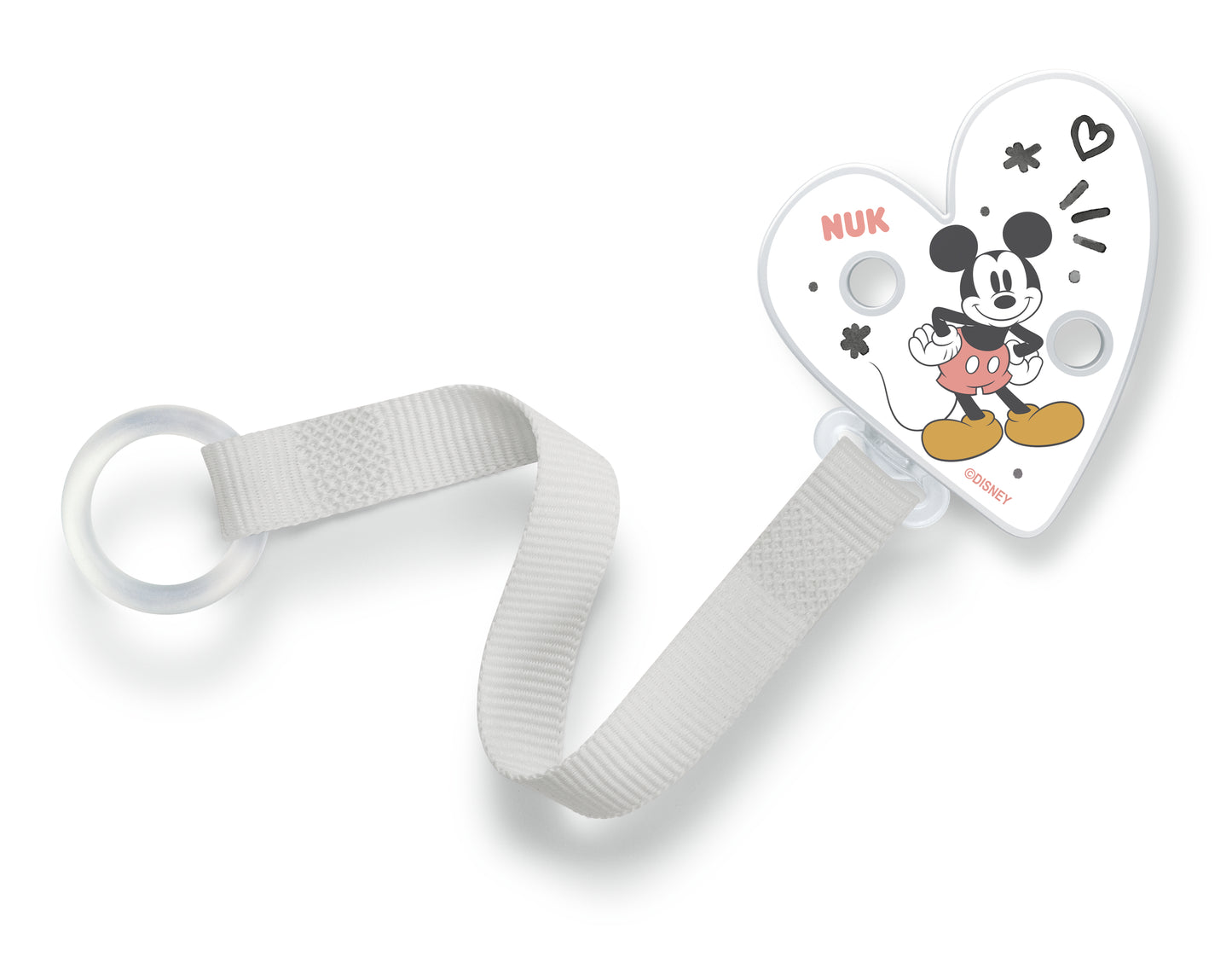 NUK Schnullerband Mickey Maus für Schnuller mit & ohne Ring