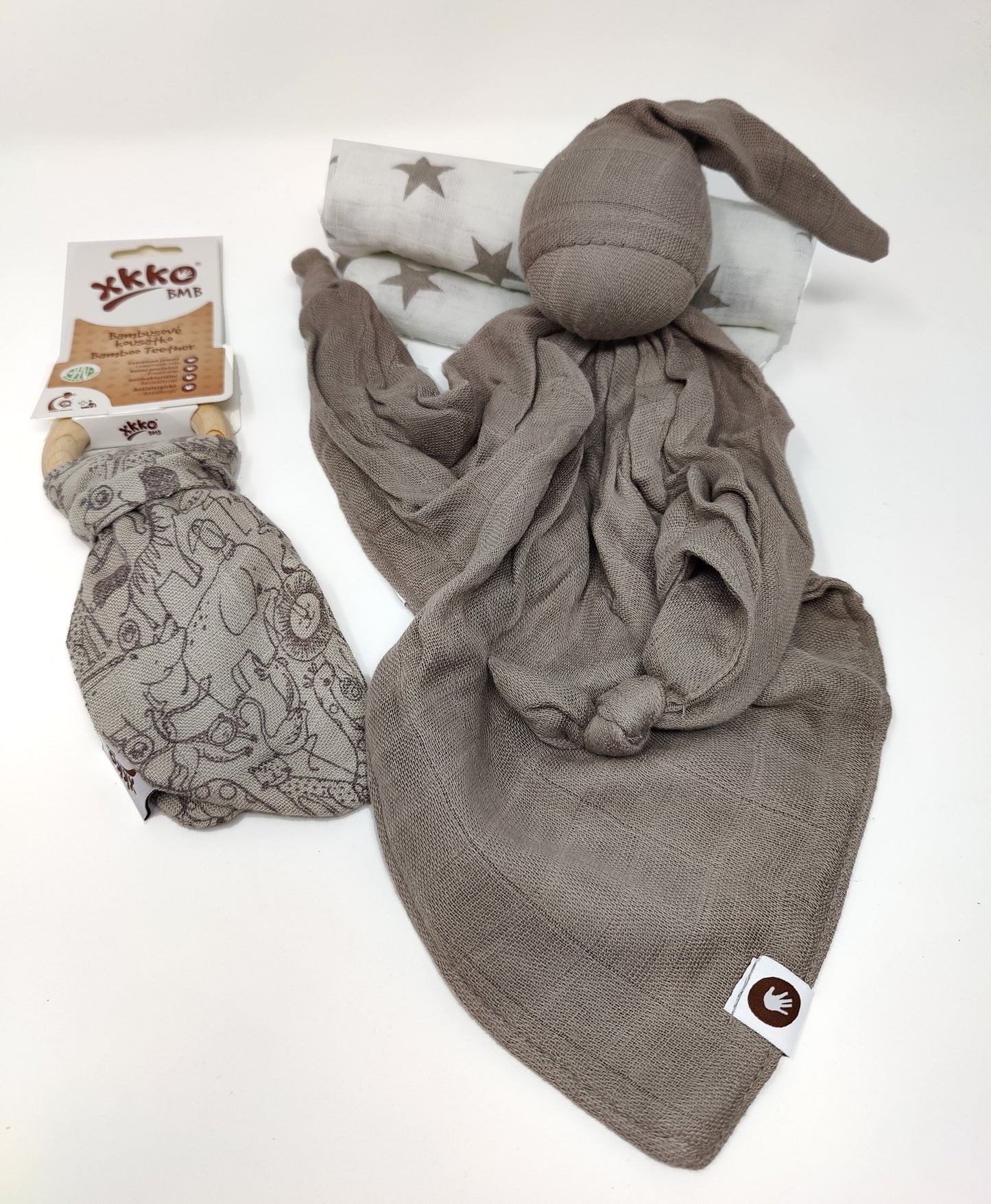 Baby Geschenkset zur Geburt Nature Brown 3tlg