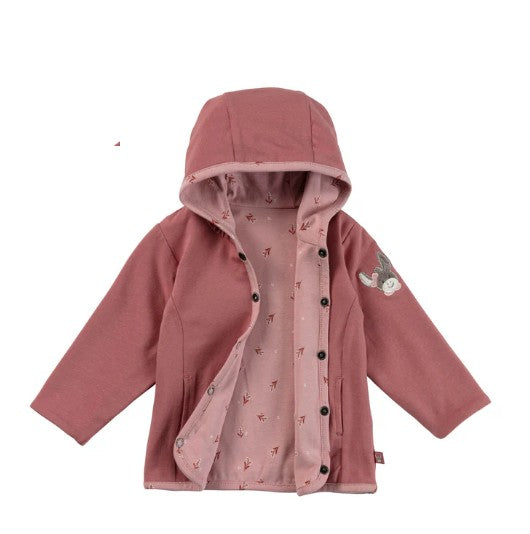 Sterntaler Babyjacke mit Kapuze Beerenrosa - zum Wenden