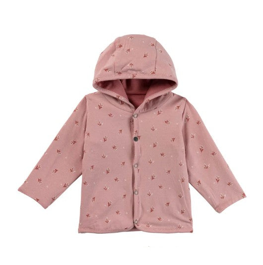 Sterntaler Babyjacke mit Kapuze Beerenrosa - zum Wenden