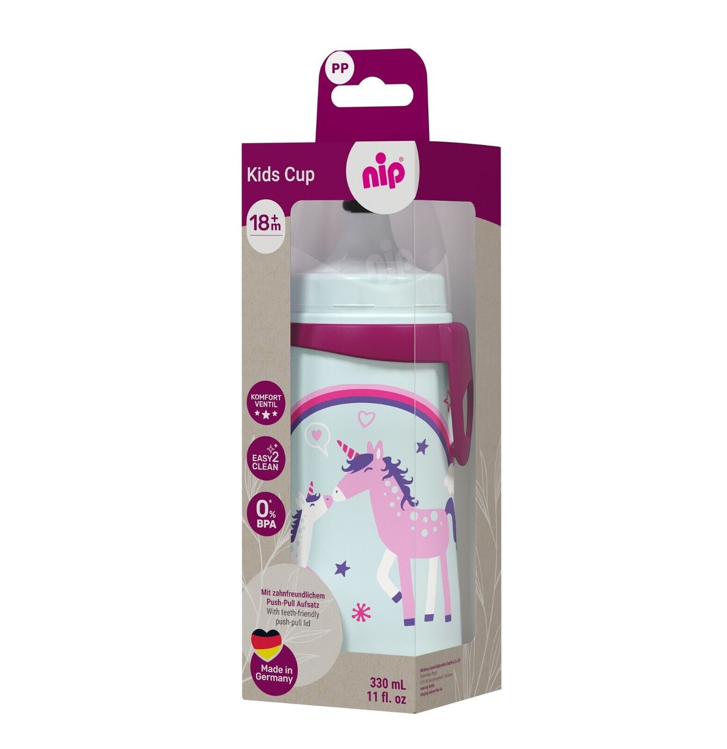 Nip Kinder Trinkflasche Kids Cup 330ml PP