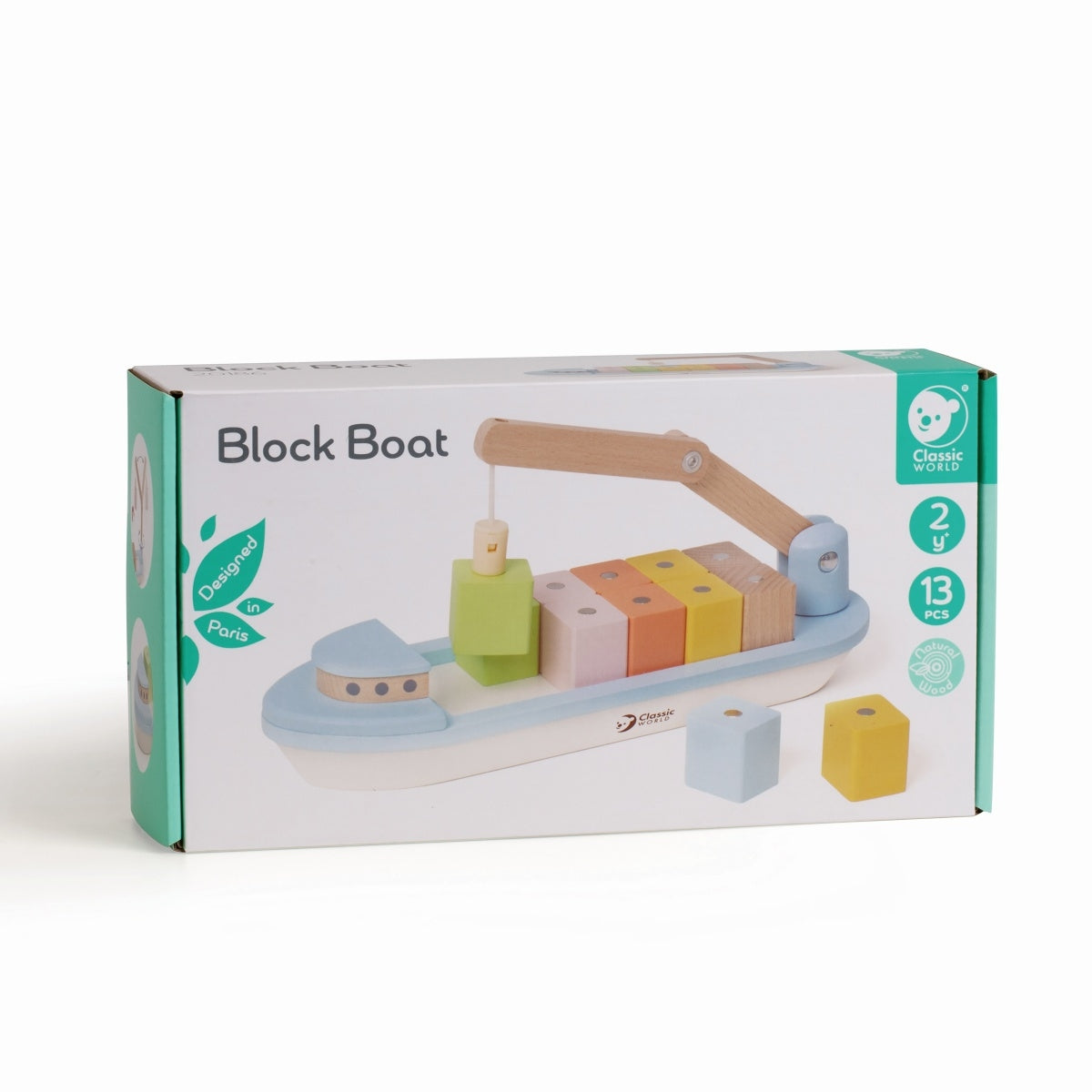 Classic World Magnetspiel Frachtschiff aus Holz 2J+