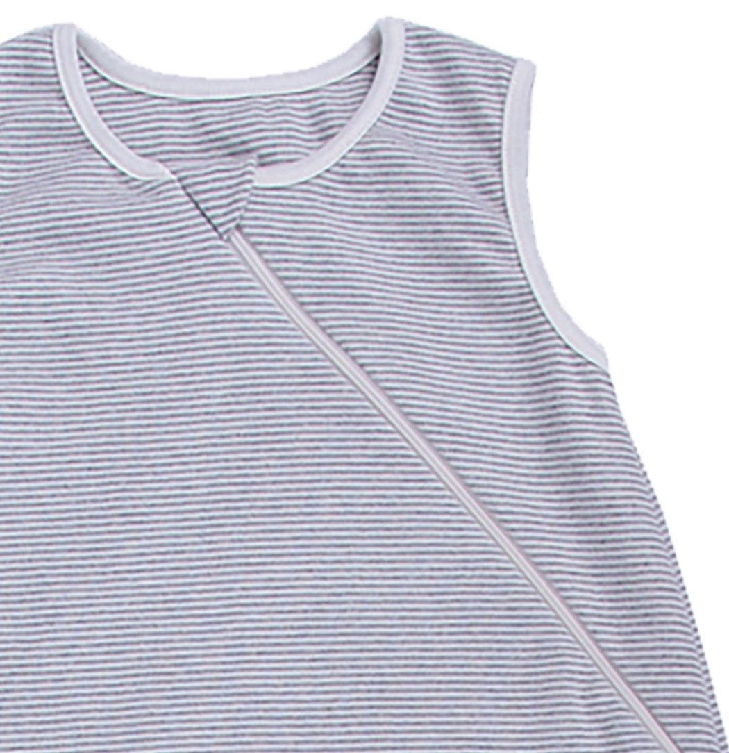 Popolini BW Sommerschlafsack GOTS einlagig Streifen grau
