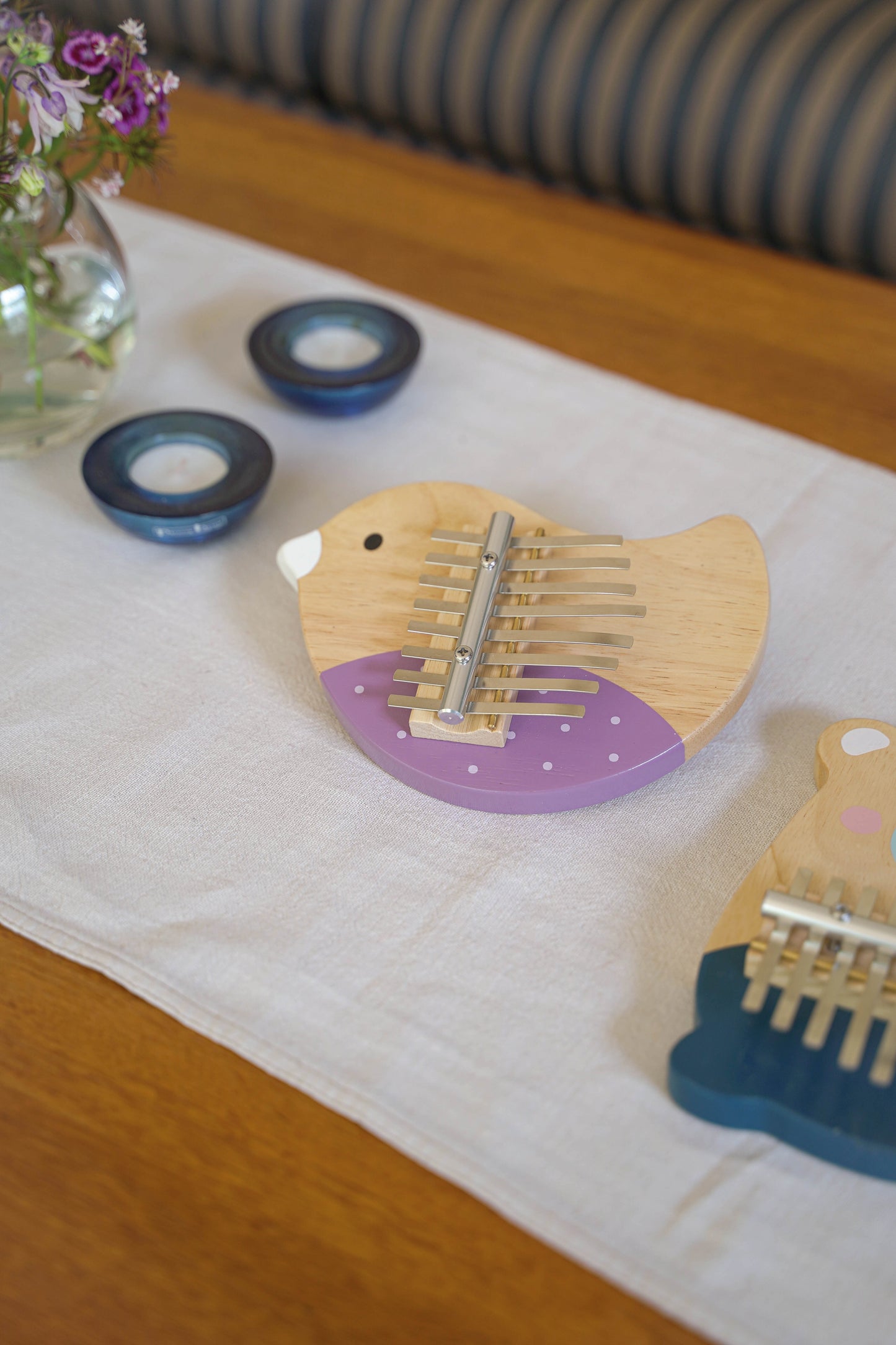 Goki Musikinstrument Kinder Kalimba Vogel Lila 5J+