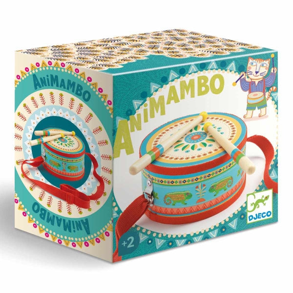 Djeco Musikinstrument Animambo Handtrommel 2J+