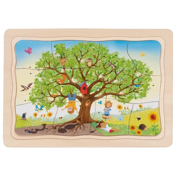 Goki 4 in1 Schichtenpuzzle Der Apfelbaum, 3J+