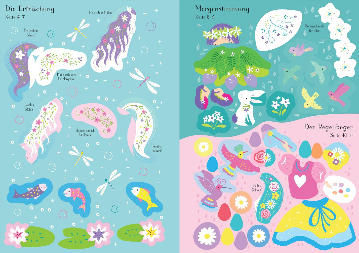 Usborne Kinder Stickerbuch: Elisa, das kleine Einhorn
