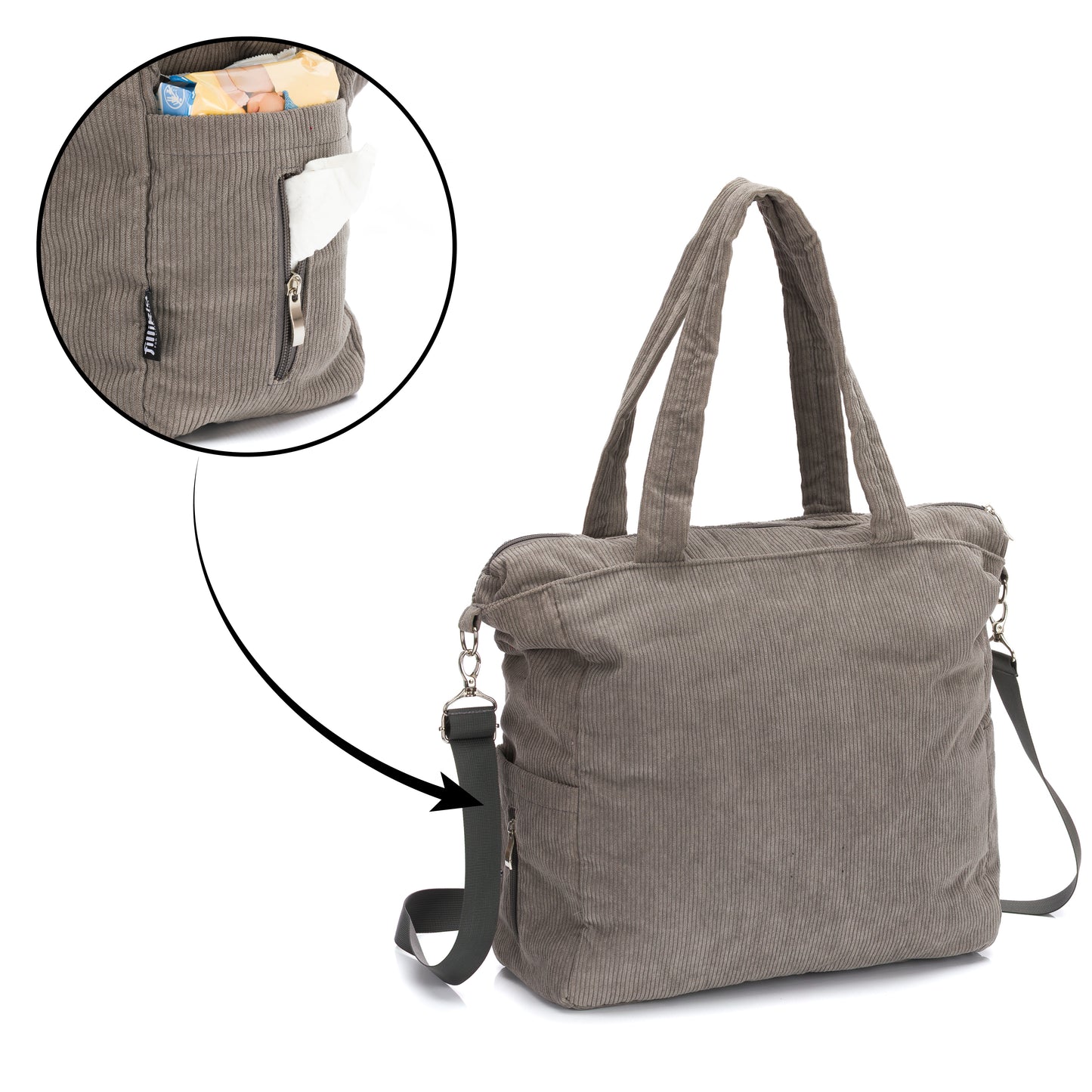 fillikid Wickeltasche Cord 39cm