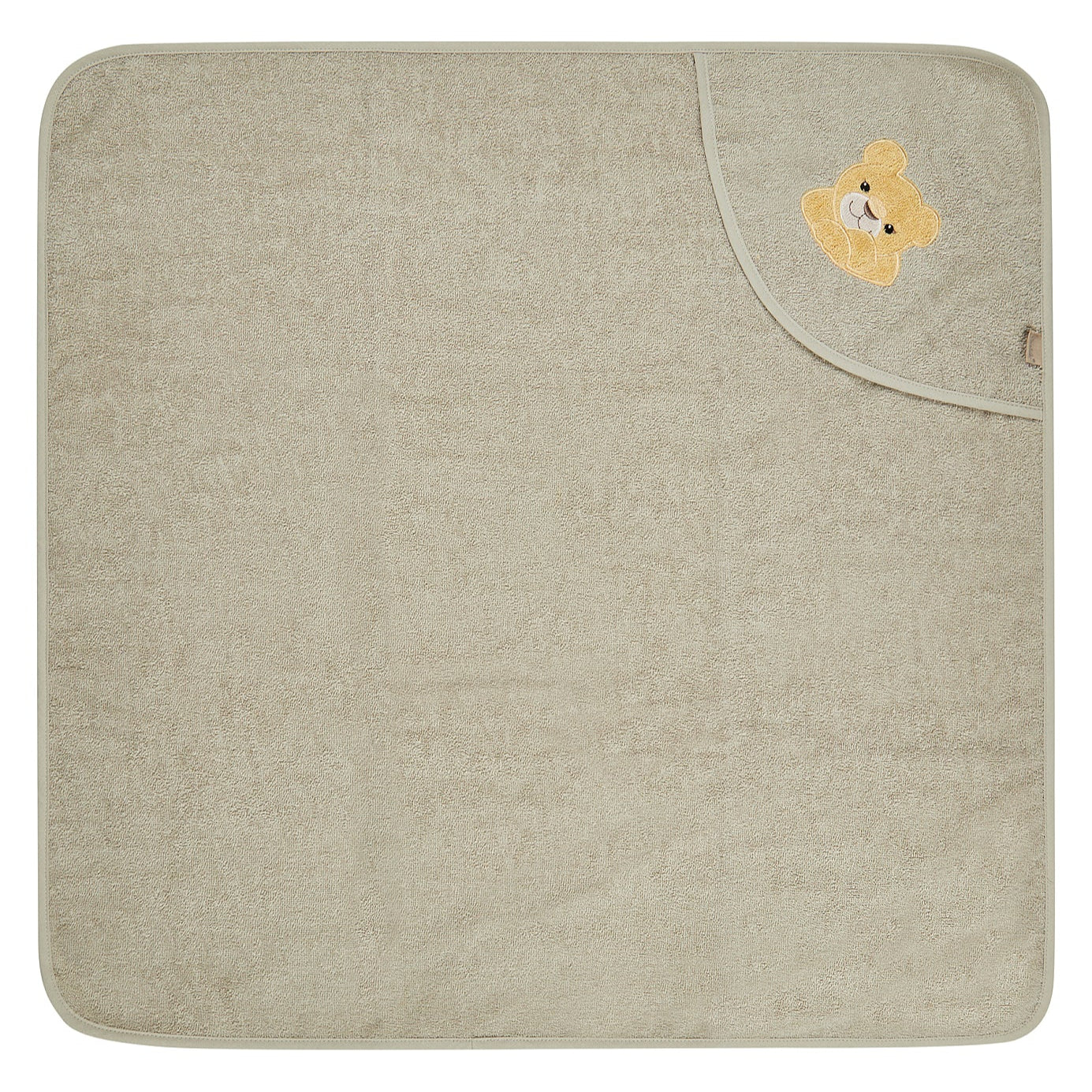 Sterntaler Kapuzenbadetuch khaki mit Löwe Leo 80x80cm