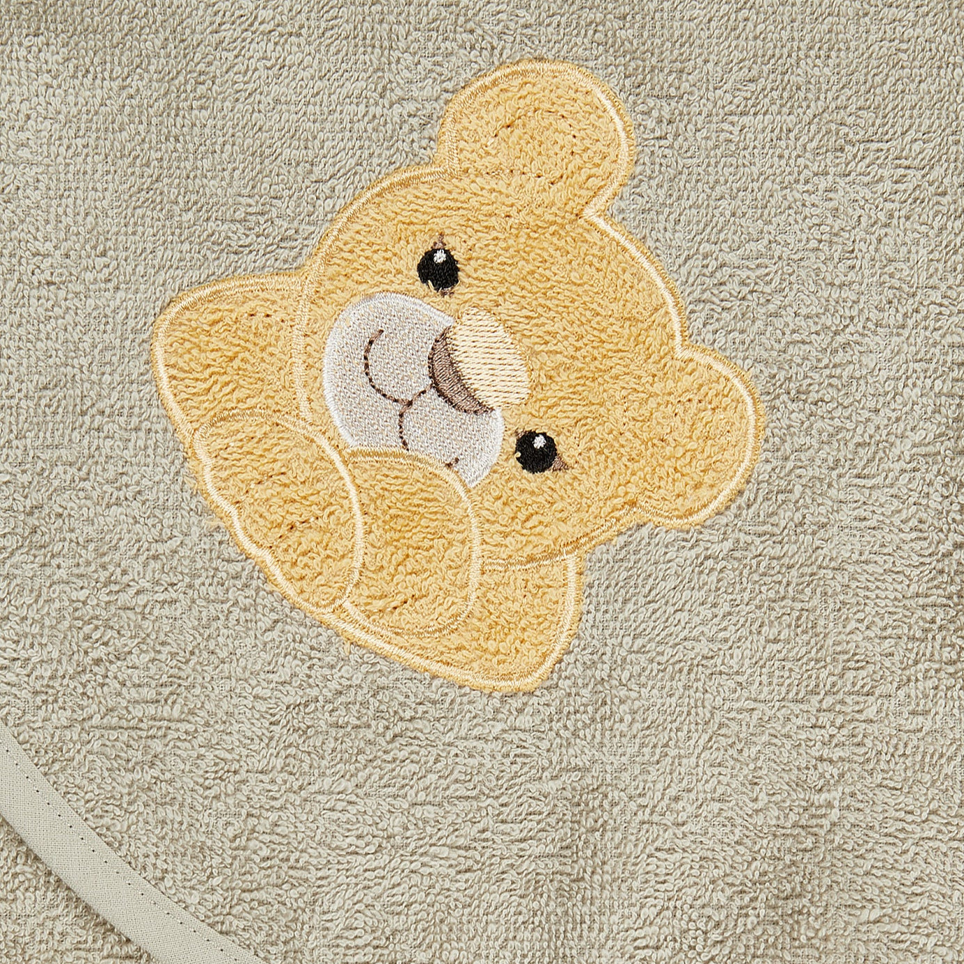 Sterntaler Kapuzenbadetuch khaki mit Löwe Leo 80x80cm