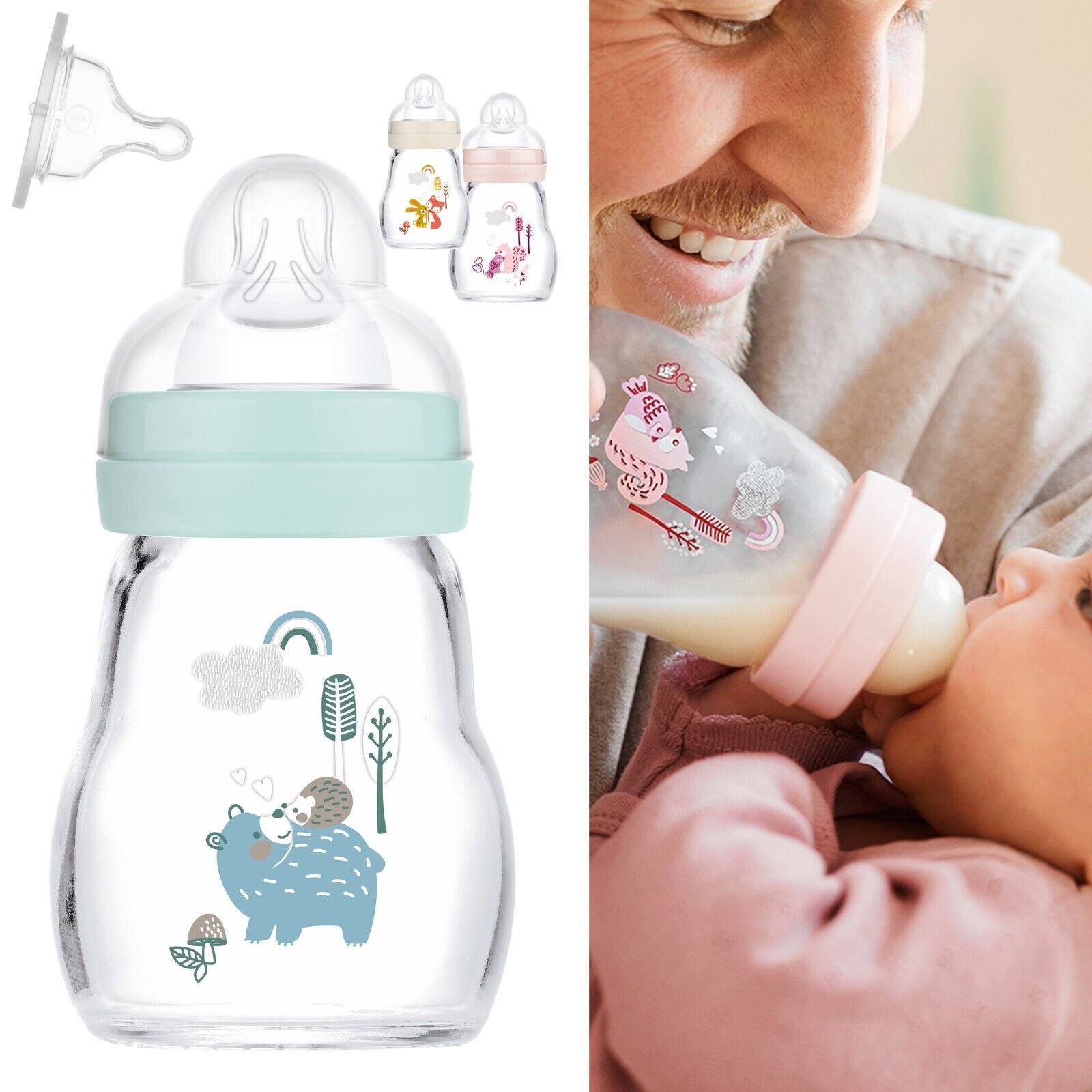 MAM Feel Good Matt AntiKolik Weithals Baby Glas Flasche – Baby-Weingart