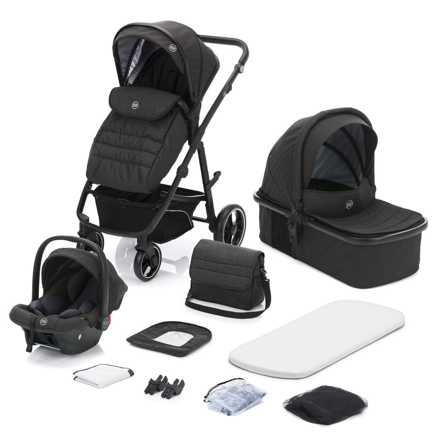 Kinderwagenset Schwarz Jaguar