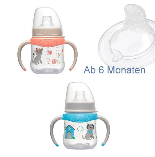 Nip Kinder Trinkflasche Cup 150ml PP mit Griffen & 6m+ Silikon Tülle