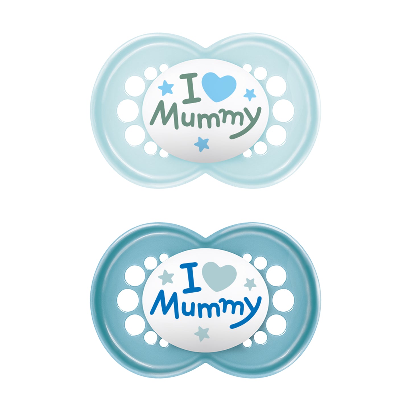 MAM Silikon Schnuller I love Mummy oder I love Daddy -inkl. Sterilisierbox