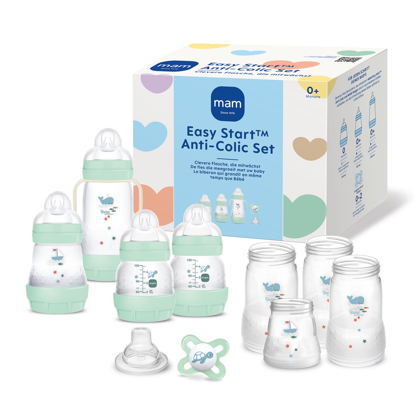 MAM Babyflaschen Erstlingsset Easy Start Medium 11-teiliges Geschenk zur Geburt