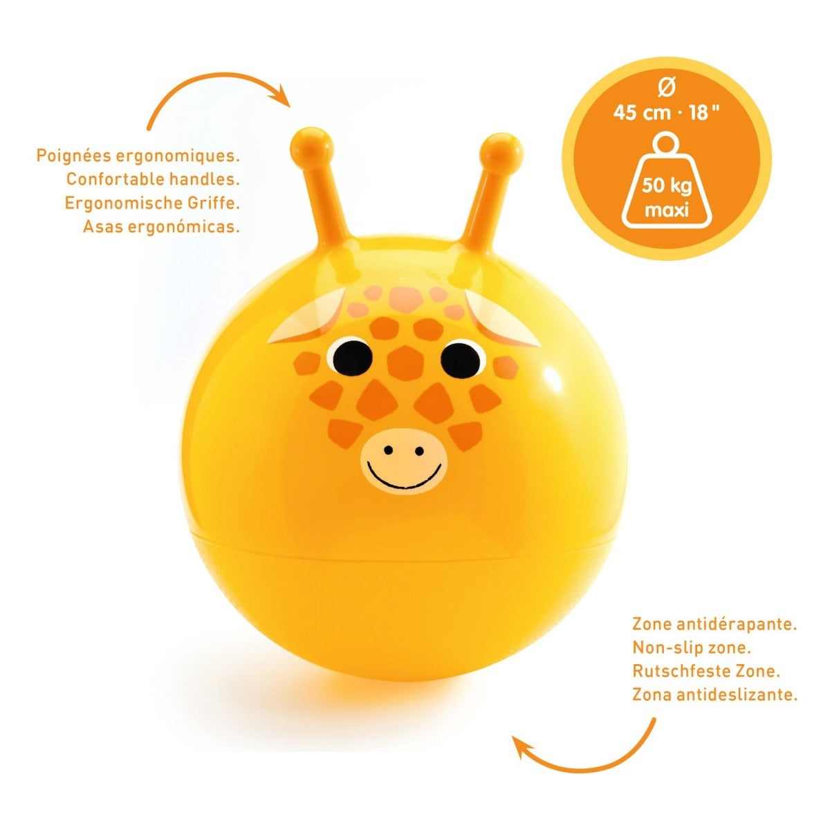 Djeco Jumpy Gigi Hüpfball Giraffe gelb 3J+