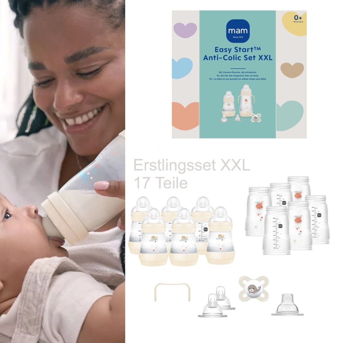MAM Erstlings Babyflaschen Geschenkset Easy Start XXL