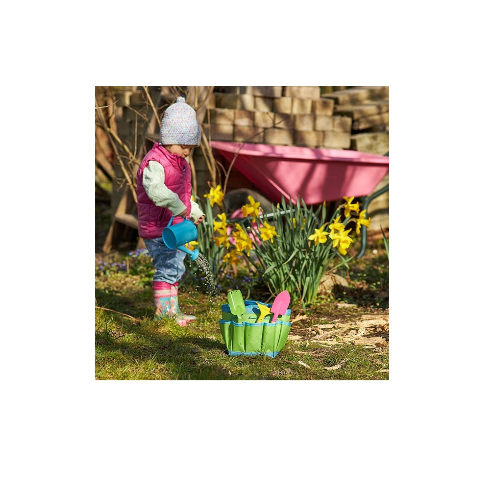 Goki Gartenwerkzeug in Tasche Grün Blau