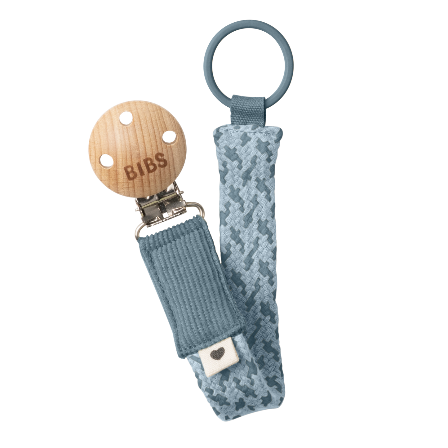 Bibs Baby Paci Braid Schnullerband mit Holzclip für alle Schnuller geeignet