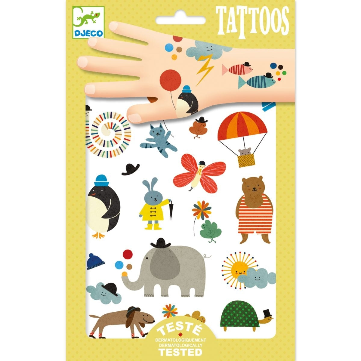 Djeco 50 bunte Kinder Tattoos - Dermatologisch getestet