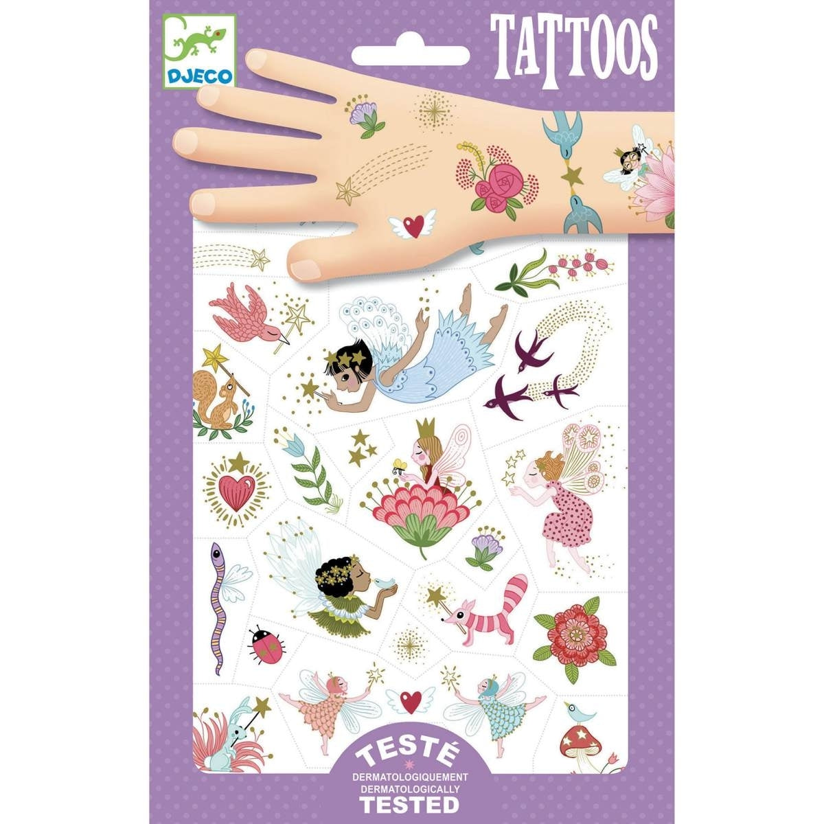 Djeco 50 bunte Kinder Tattoos - Dermatologisch getestet