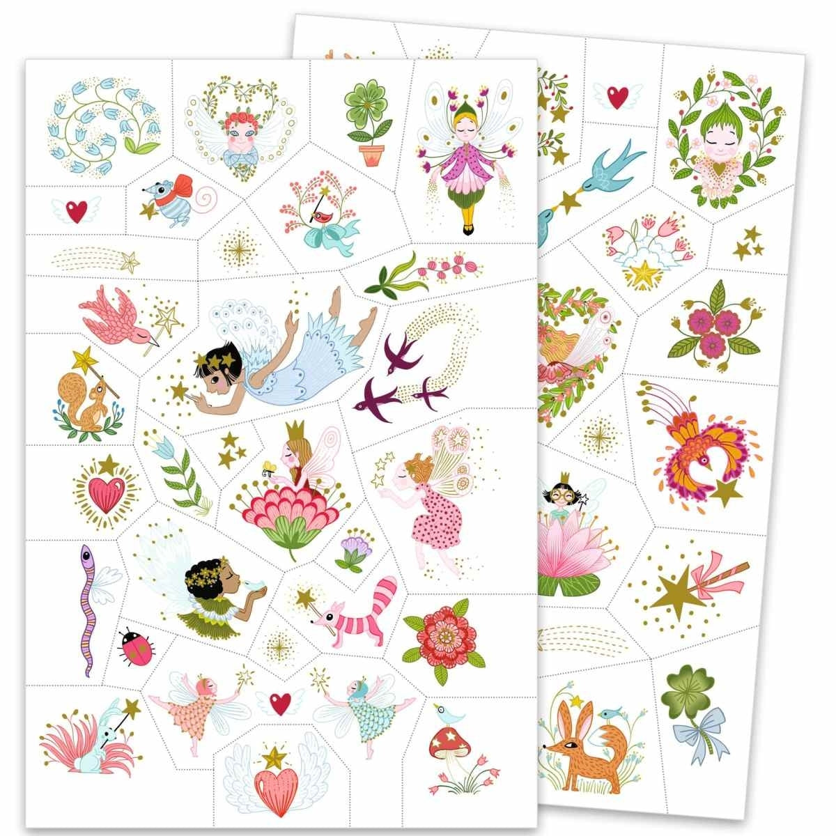 Djeco 50 bunte Kinder Tattoos - Dermatologisch getestet