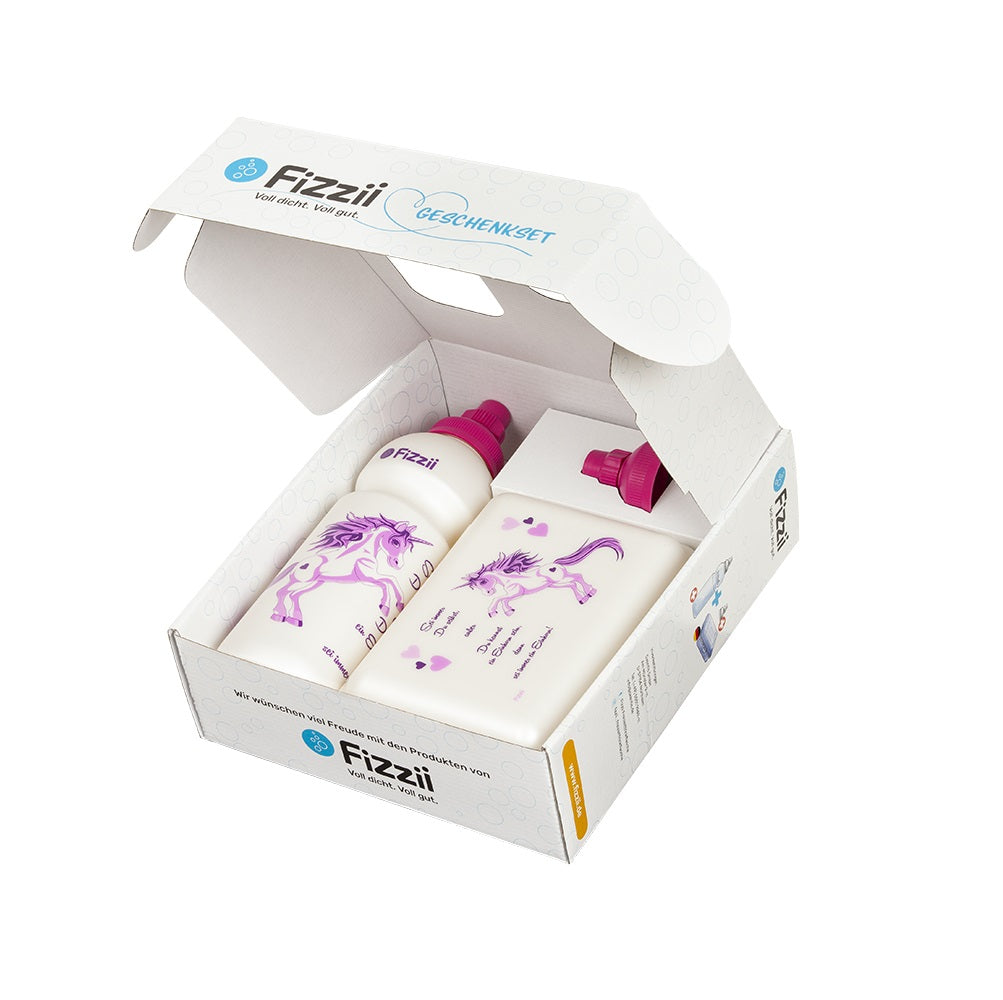 Fizzii Geschenkset Pausenbox & Trinkflasche mit Ersatzdeckel