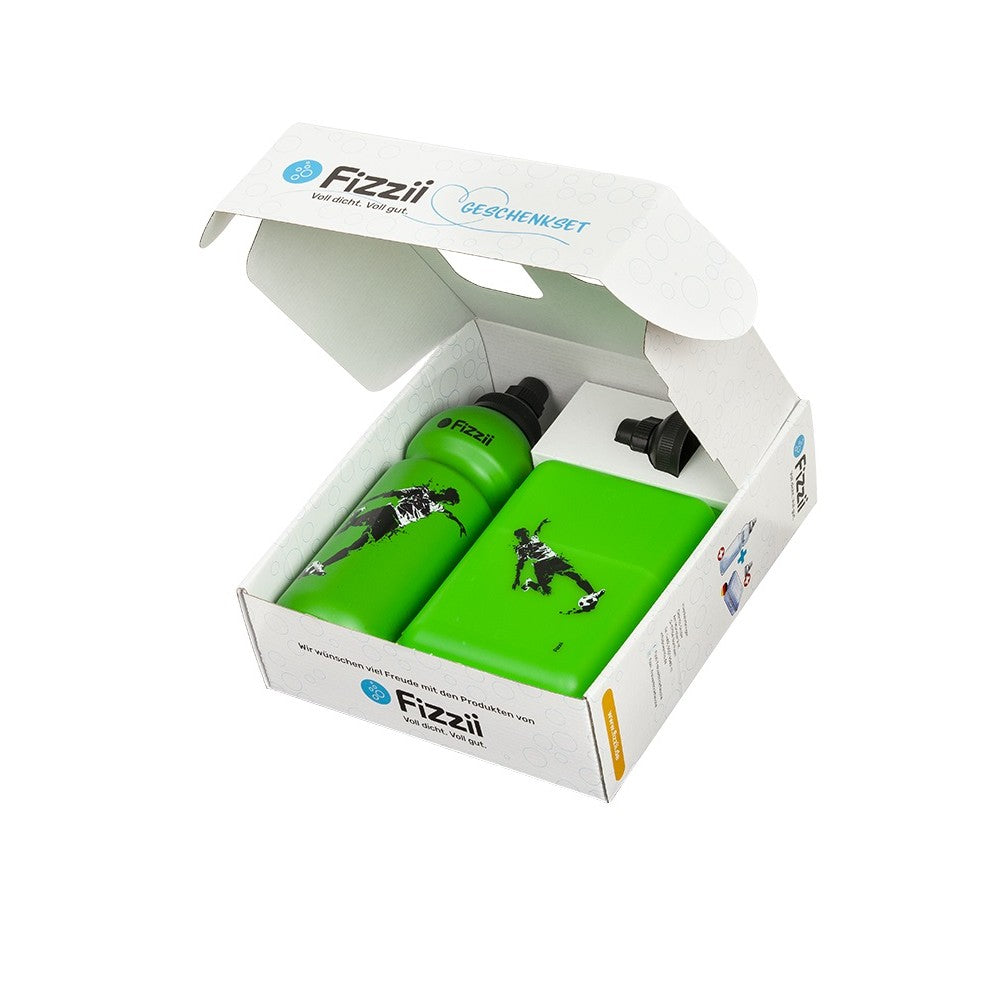 Fizzii Geschenkset Pausenbox & Trinkflasche mit Ersatzdeckel