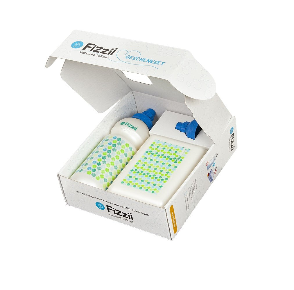 Fizzii Geschenkset Pausenbox & Trinkflasche mit Ersatzdeckel