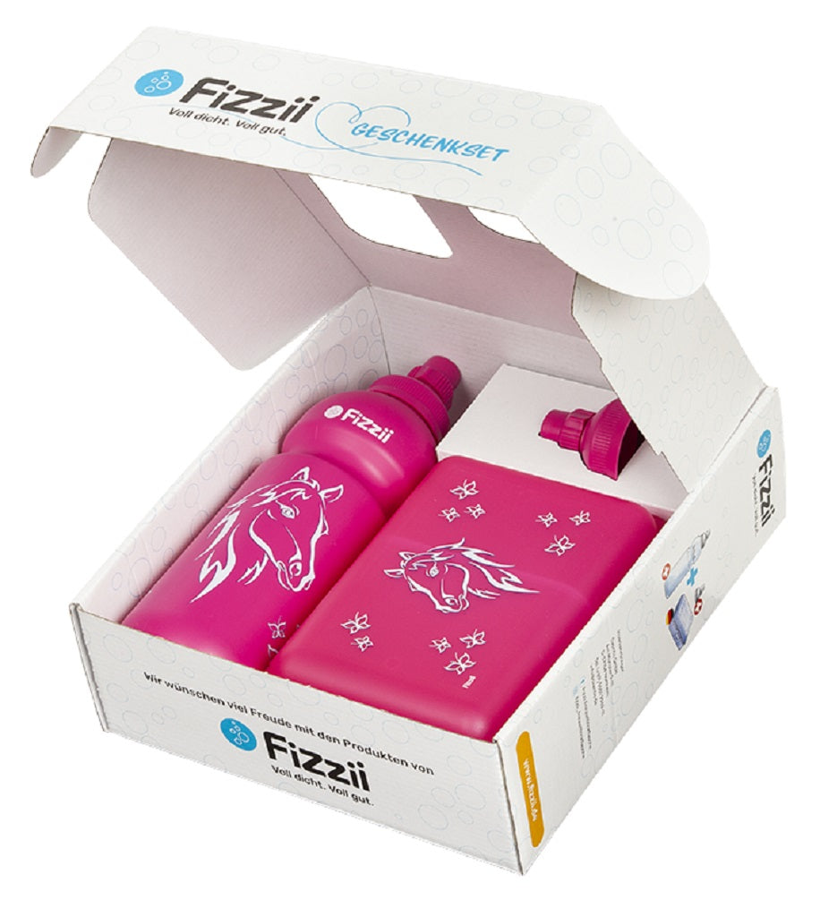 Fizzii Geschenkset Pausenbox & Trinkflasche mit Ersatzdeckel