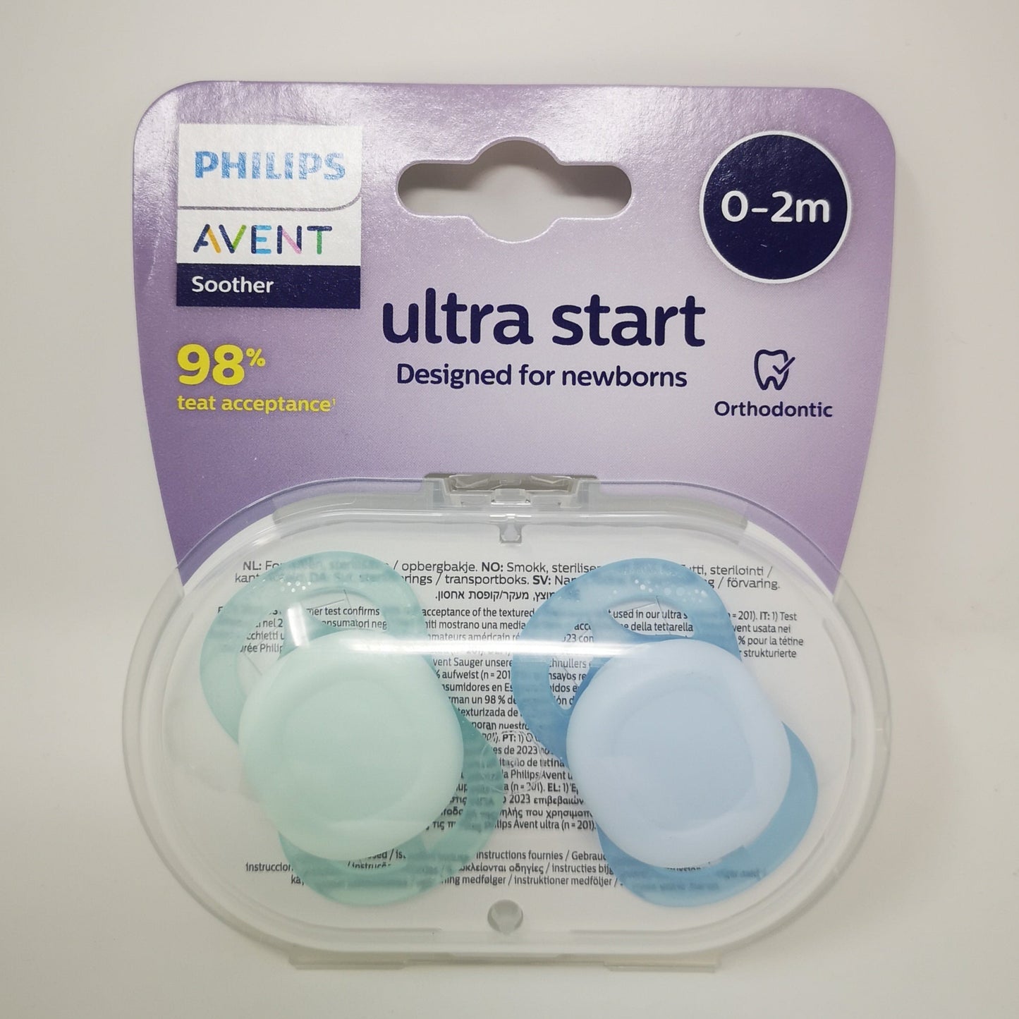 Philips Avent ultra start Beruhigungssauger 0-2M Doppelpack + Sterilisier Box