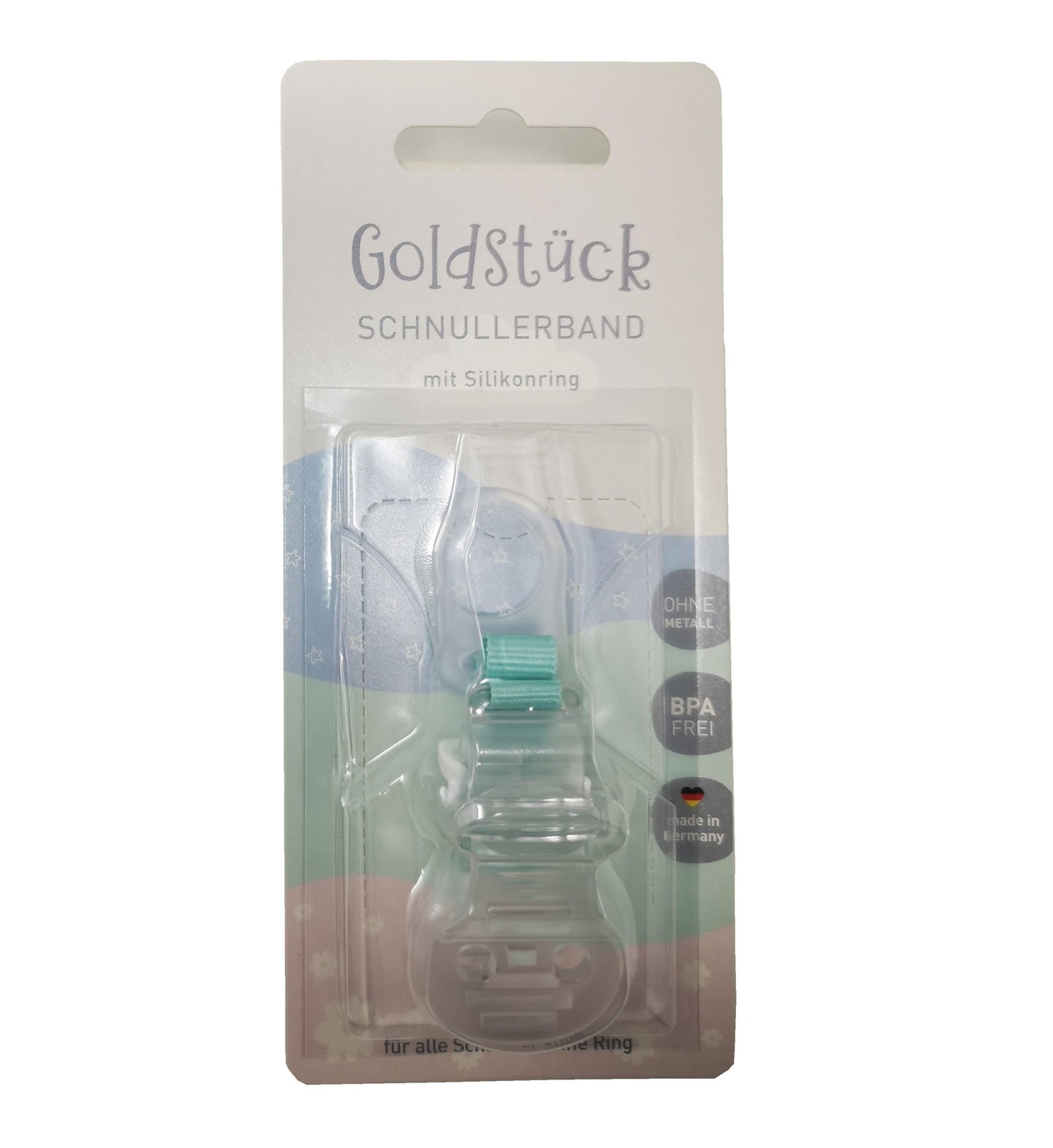 Goldstück Schnullerband mit Softring