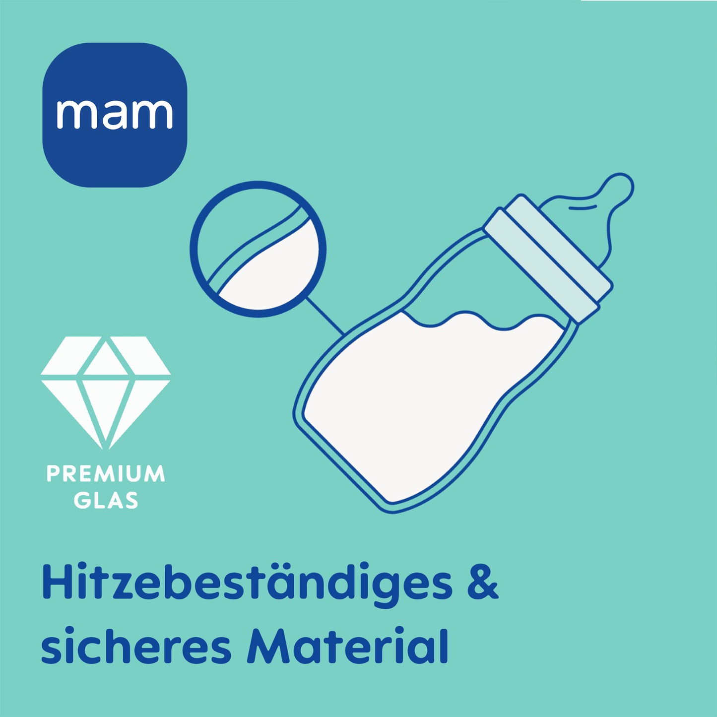 MAM Feel Good Matt AntiKolik Weithals Baby Glas Flasche