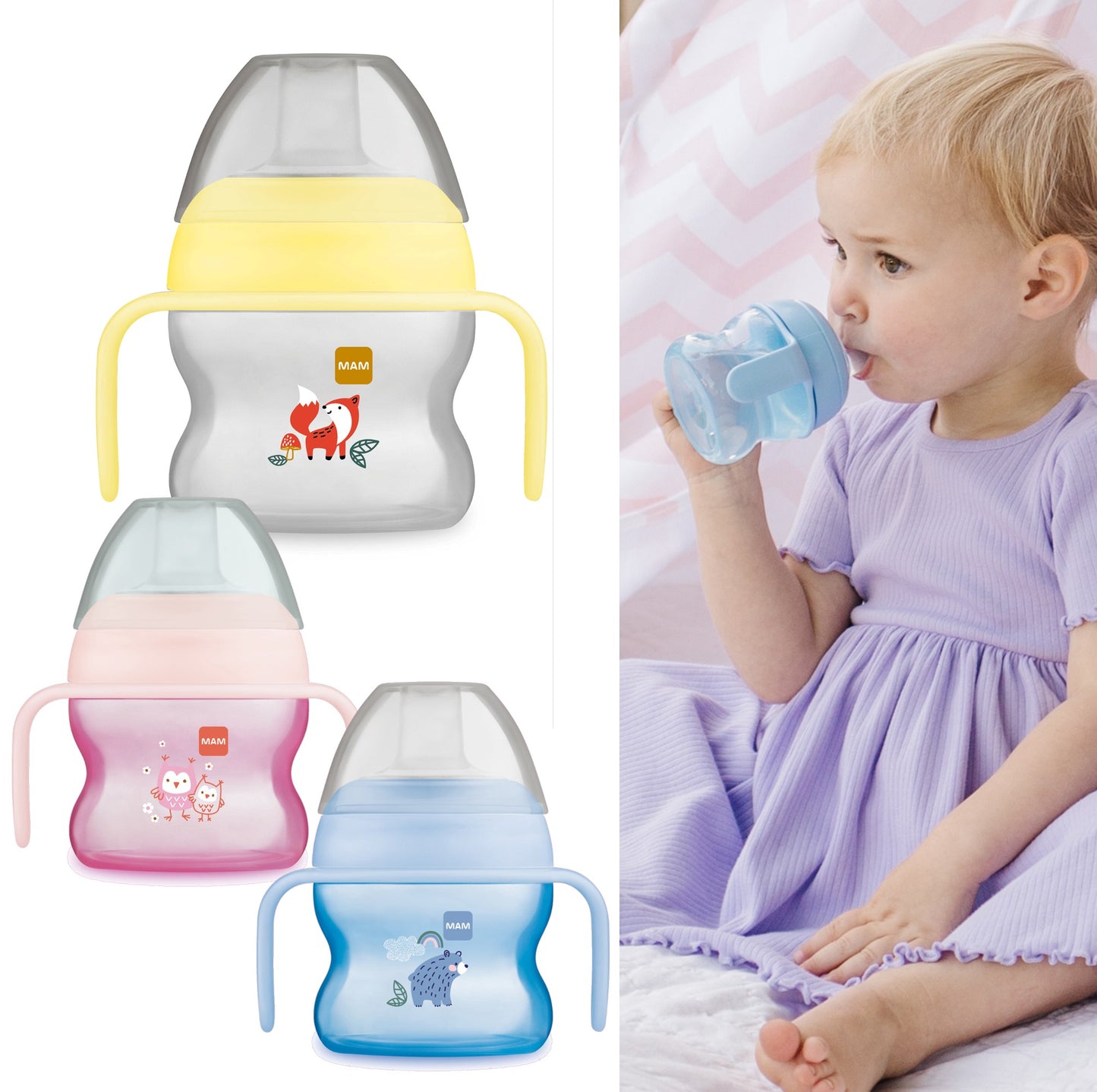 MAM Starter Cup Trinklernflasche Kinderflasche 150ml 4m+ mit Griffen