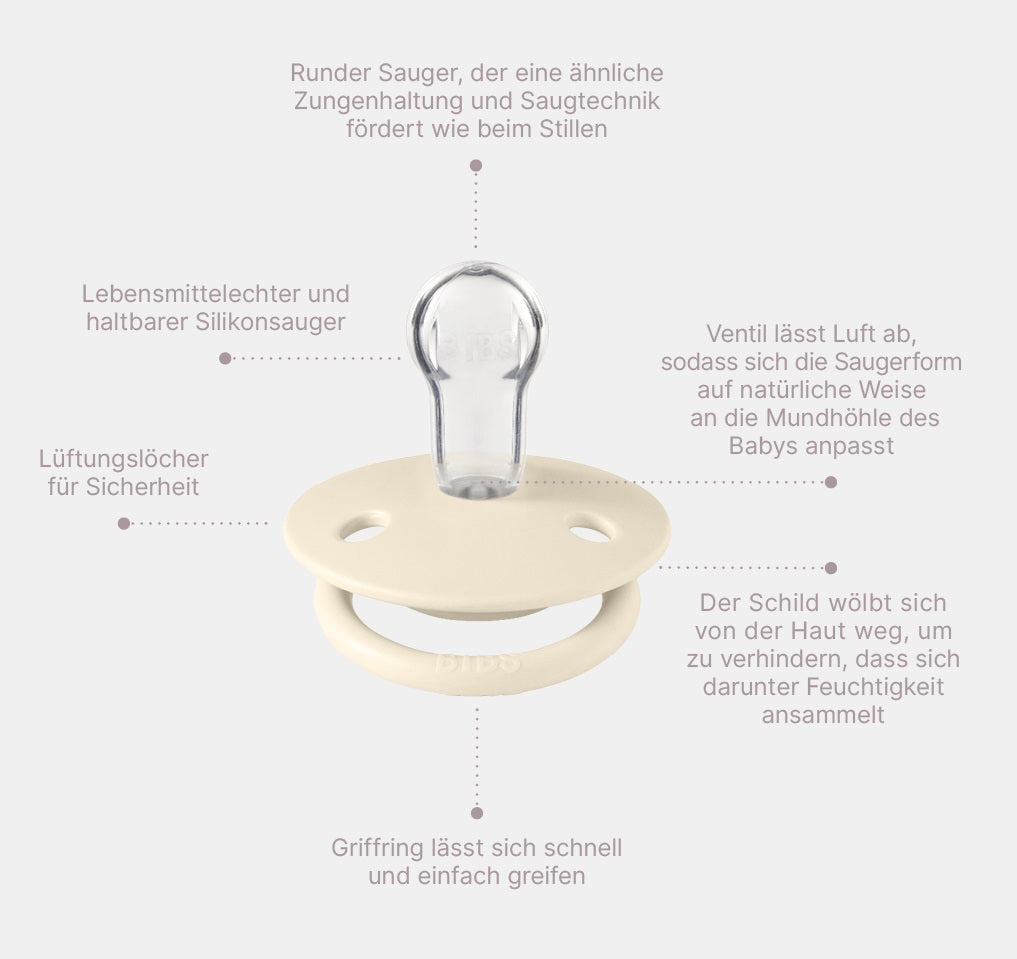 Bibs Kirschform Beruhigungssauger Silikon De Lux 0-36 Mon