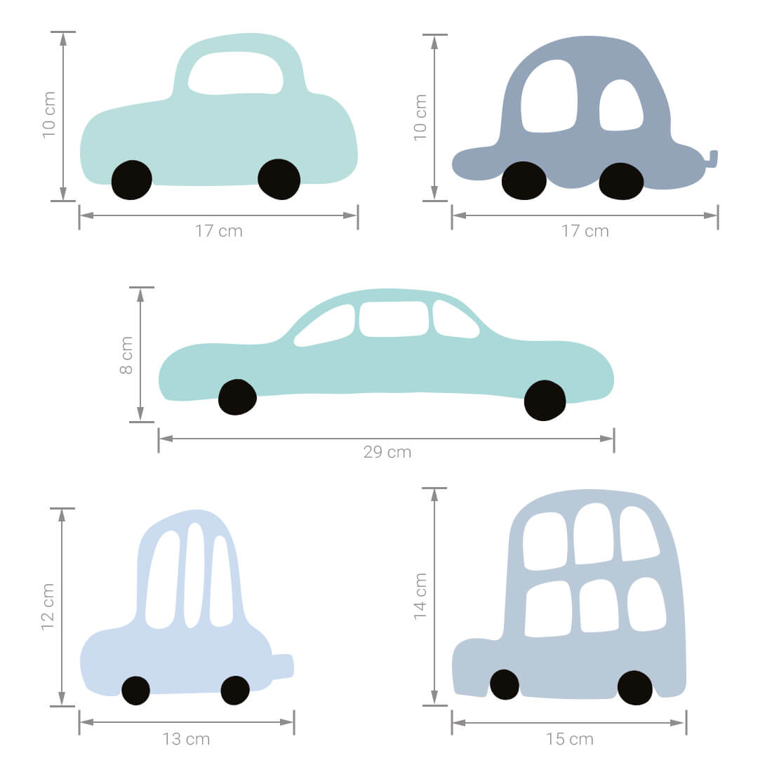 Pastelowe Love Wandaufkleber Sticker Cars