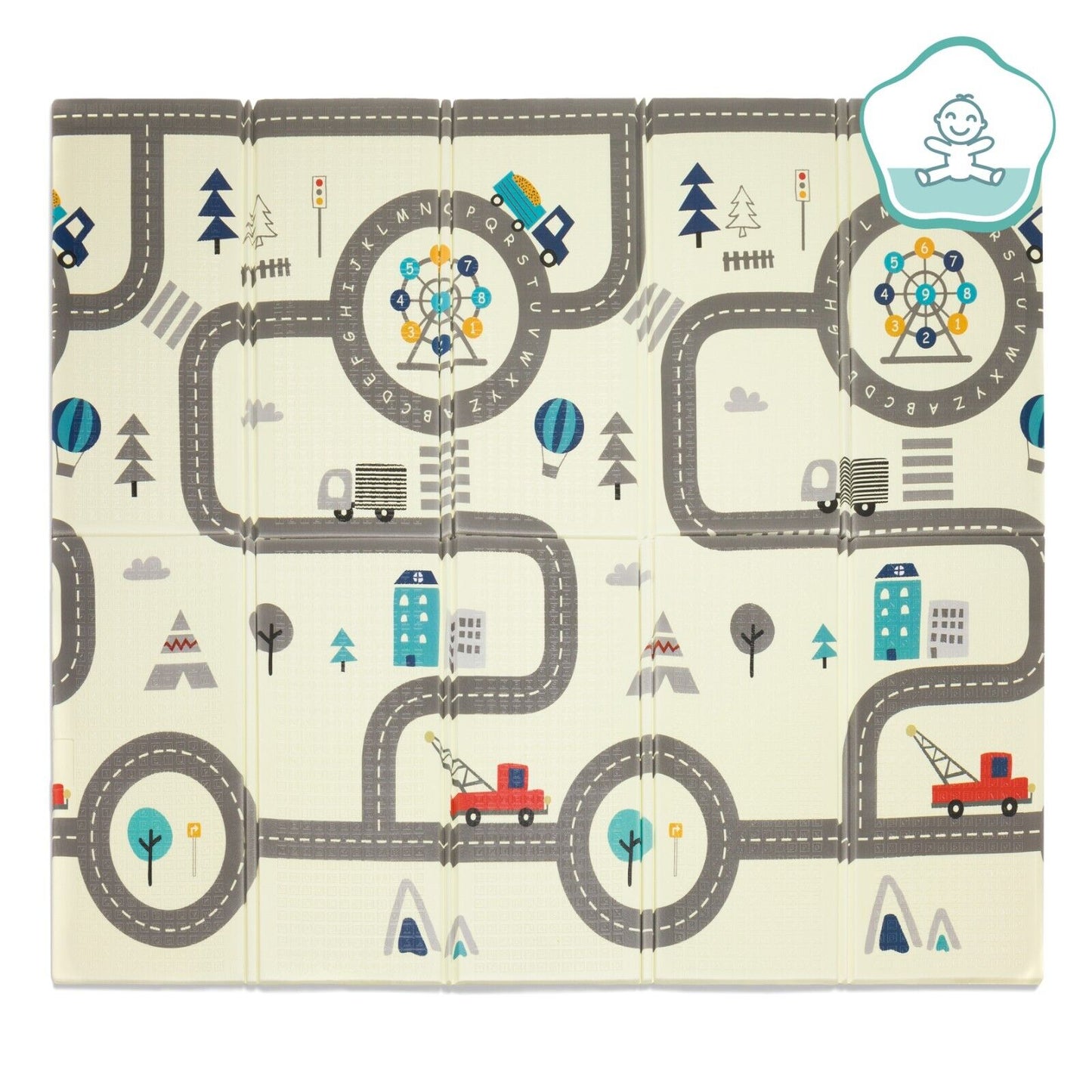 Fillikid Spielmatte Straße (180 x 200 x 1 cm) 0m+