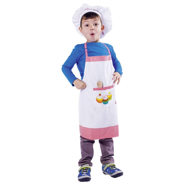 Goki Kochset Mütze, Kochlöffel mit Kinderschürze 3J+