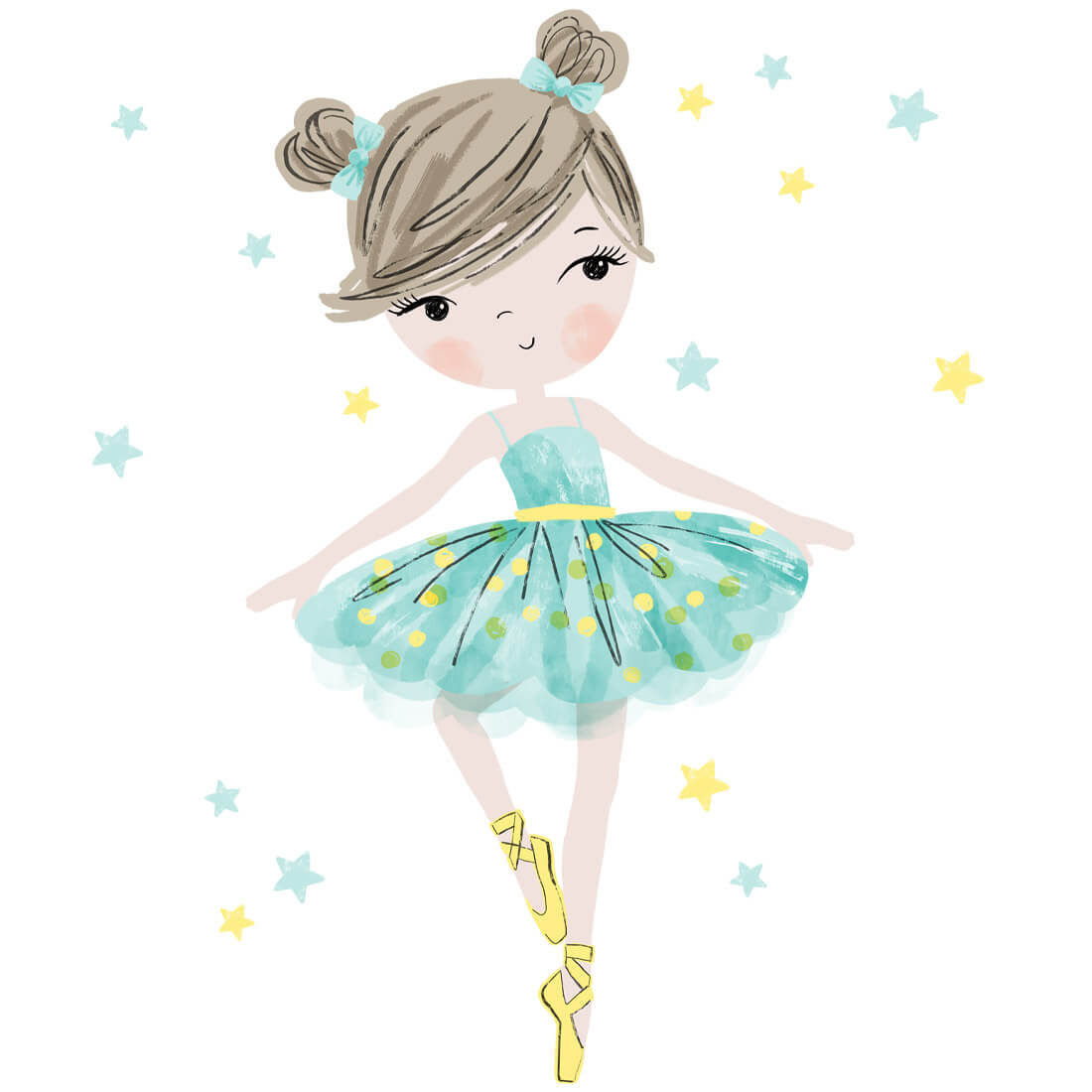 Pastelowe Love Wandaufkleber Sticker Set Ballerina