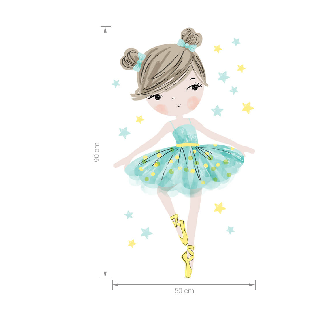 Pastelowe Love Wandaufkleber Sticker Set Ballerina
