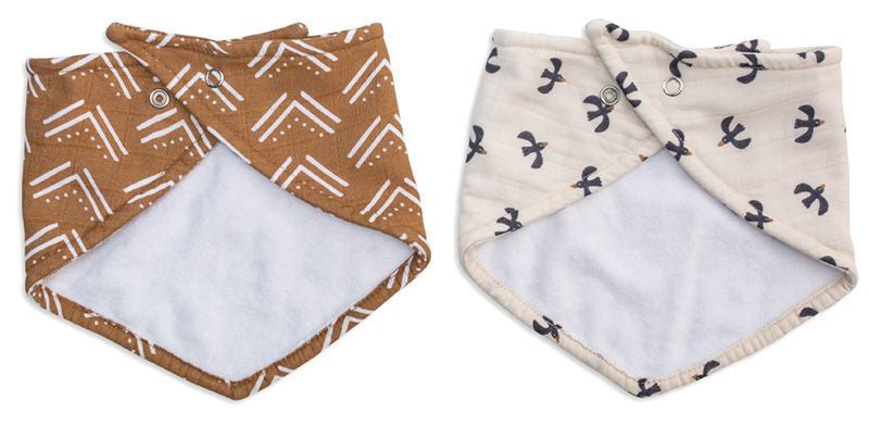 Lulujo Bw Spucktuch Set Mudcloth + Black Birds Halstuch