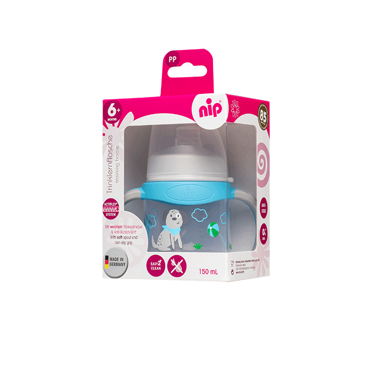 Nip Kinder Trinkflasche Cup 150ml PP mit Griffen & 6m+ Silikon Tülle