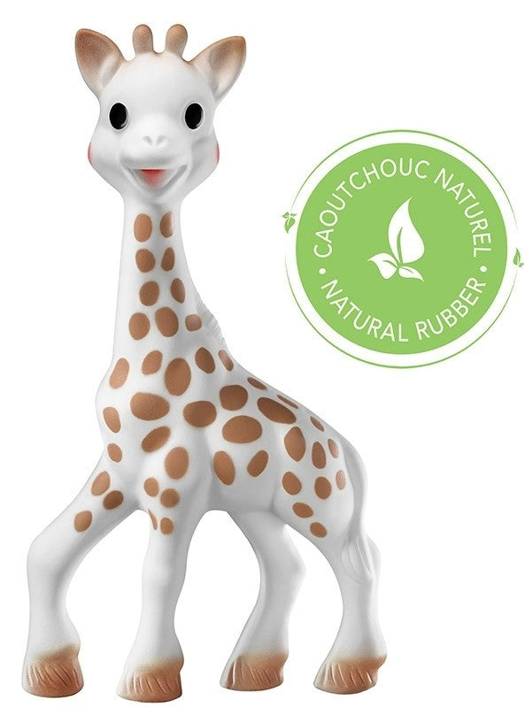 Vulli Sophie la girafe 2er Geburtsset Beißfigur + Schmusetuch m Schnullerband