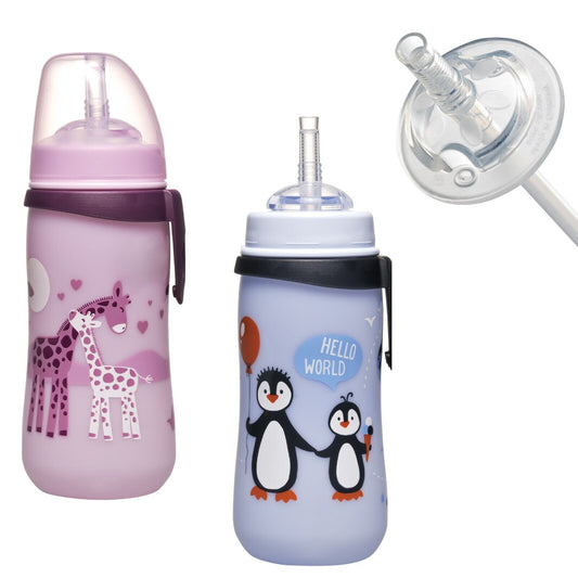 Nip Kinder Trinkflasche Strohhalmbecher Kids Straw Cup 330ml PP