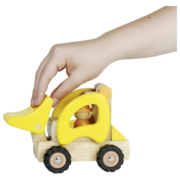 Goki Radlader Holz mit Bauarbeiter 2J+